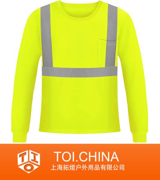 Hi Vis Safety T Shirt, Reflective Long Sleeve