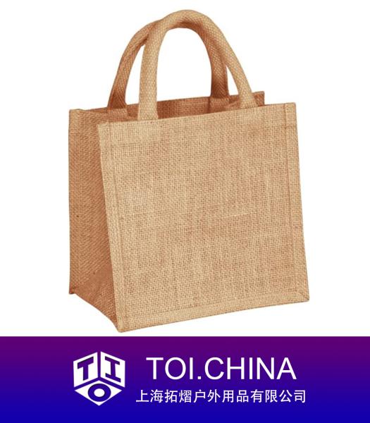 Small Jute Burlap Tote Bags